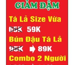 "GIẢM GIÁ QUÁ ĐÃ" từ nay cho đến 31/7 ...
 Bún đậu TÁ LẢ full topping chỉ 89Ka  ...